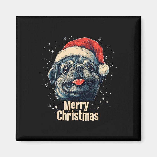 Aimant Pekingese Santa Hat Joyeux Noël Noël Amoureux des  (Devant)