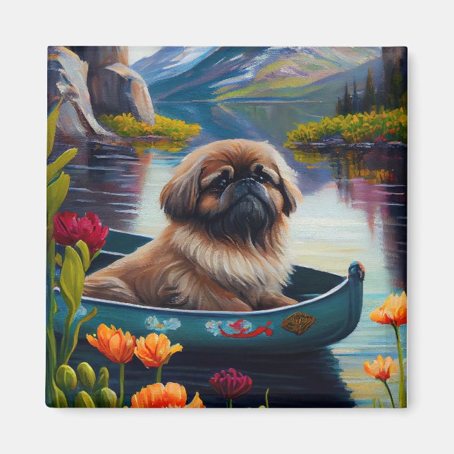 Aimant Pekingese sur une pagaie : une aventure Pittoresqu (Devant)