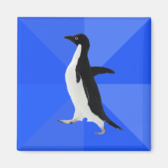 Aimant Penguin socialement maladroit ("Personnaliser" pou (Devant)
