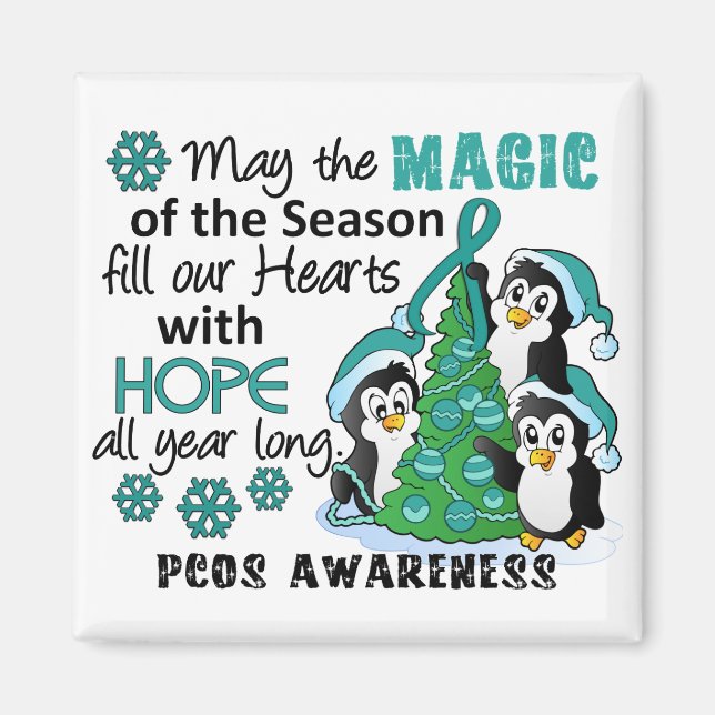 Aimant Penguins de Noël PCOS (Devant)
