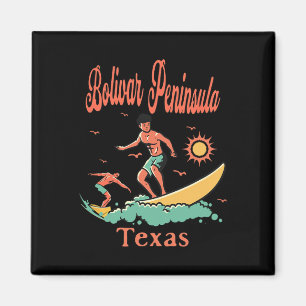 Aimant Péninsule Bolivar du Texas Tx Surfeur Surf Pêche