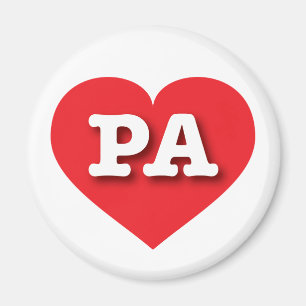 Aimant Pennsylvanie Coeur rouge - J'aime PA