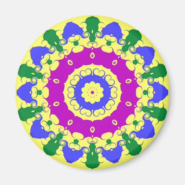 Aimant Pennsylvanie Dutch Hex Sign Spring Green and Blue (Devant)