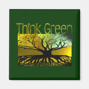 Aimant Pensez Green Roots Tree Hugnet