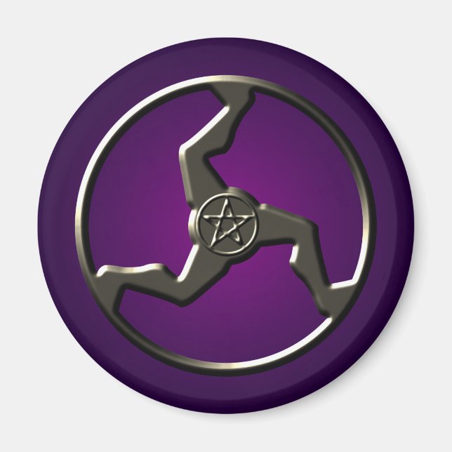 Aimant Pentagramme de Triskelion Symboles anciens Purple (Devant)