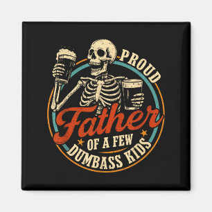 Aimant Père fier de quelques enfants fous squelette de pa