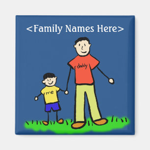 Aimant Père & Fils Personnalisé Famille Personalisé Carac