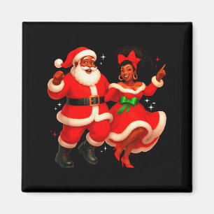 Aimant Père Noël africain dansant M. Mme Claus Afrique Am