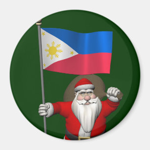 Aimant Père Noël Avec L'Enseigne Des Philippines
