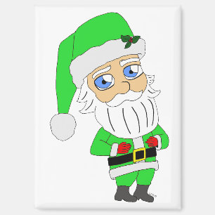 Aimant Père Noël chibi en costume vert