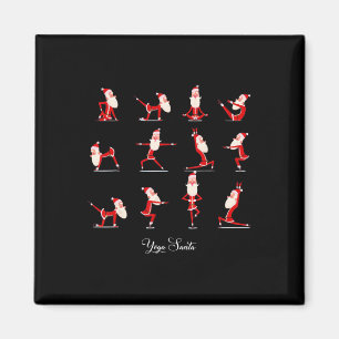 Aimant Père Noël Christmas Yoga Pose Père Noël Namaste Na
