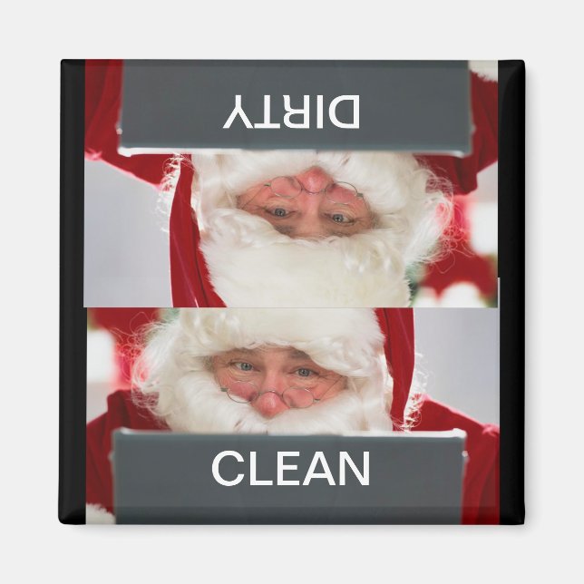 Aimant Père Noël Clean Dirty Christmas Lave-vaisselle Mag (Devant)