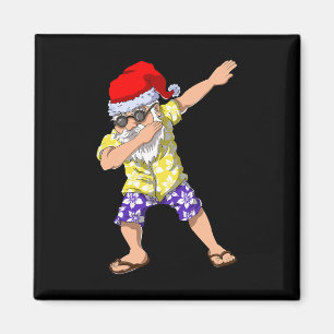 Aimant Père Noël dabbing hawaïen Noël en juillet Cadeau p