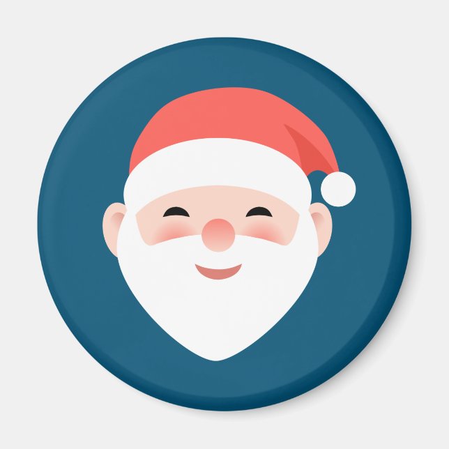 Aimant Père Noël de Noël en bleu (Devant)