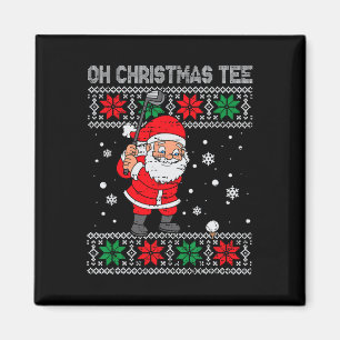 Aimant Père Noël de Noël jouant au golf Xmas golfeur pour
