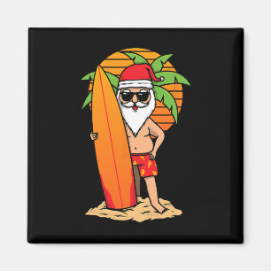 Aimant Père Noël de surf drôle Noël de juillet femmes hom