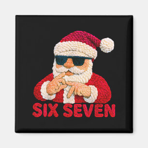Aimant Père Noël dit Six Sept - 6 7 Mème Crochet Laine Cr
