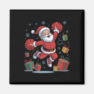 Aimant Père Noël drôle acclamant l'animation de Noël Xmas