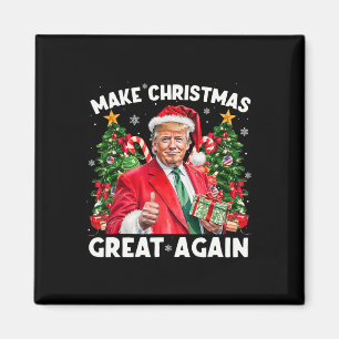Aimant Père Noël drôle Trump 2025 Faire Noël à nouveau gé