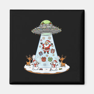 Aimant Père Noël drôle Ufo Livraison Joyeux Renne Bonhomm