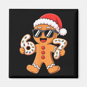 Aimant Père Noël en pain d'épices avec des lunettes de so