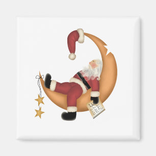 Aimant Père Noël endormi sur les t-shirts et cadeaux de l