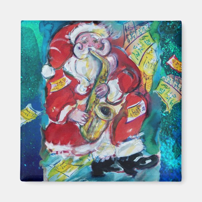 AIMANT PÈRE NOËL ET SAX, PARTI MUSICAL DE NOËL (Devant)