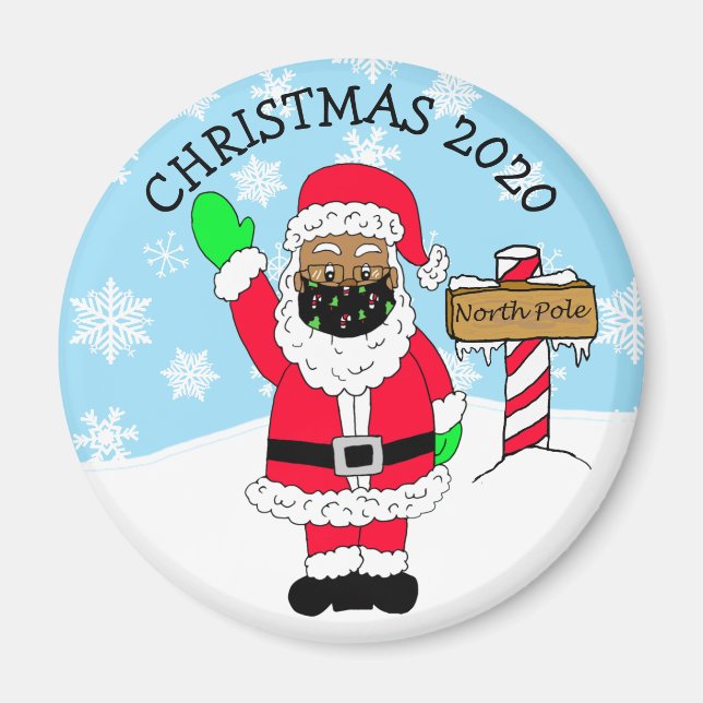 Aimant Père Noël ethnique du pôle Nord dans Facemask 2020 (Devant)