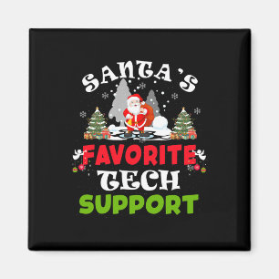 Aimant Père Noël Favori Tech Support Funny Christmas Vaca