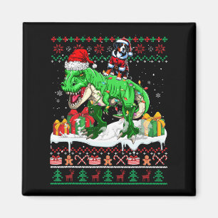 Aimant Père Noël Grande Suisse équitation T-rex Christma