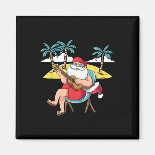 Aimant Père Noël hawaïen Guitare hawaïenne Noël en J