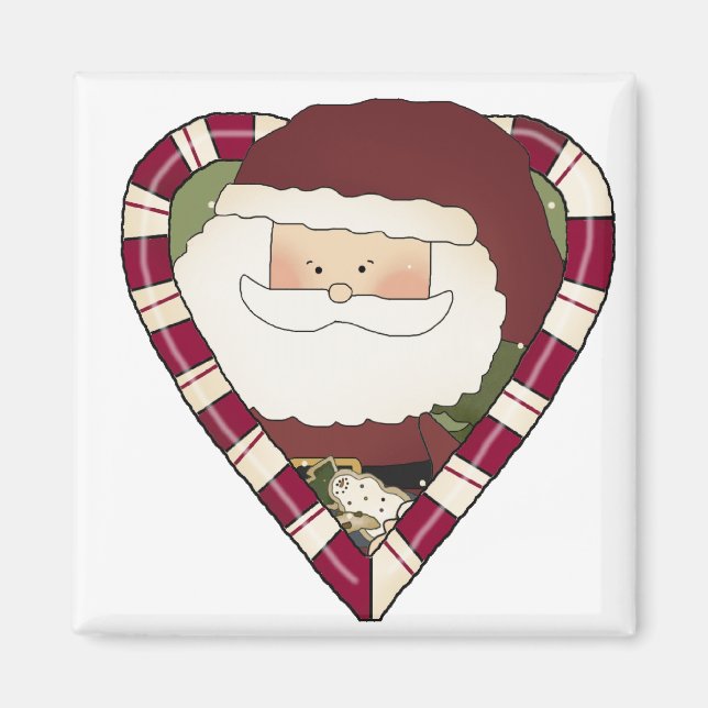 Aimant Père Noël Heart Holiday Tshirts et cadeaux (Devant)