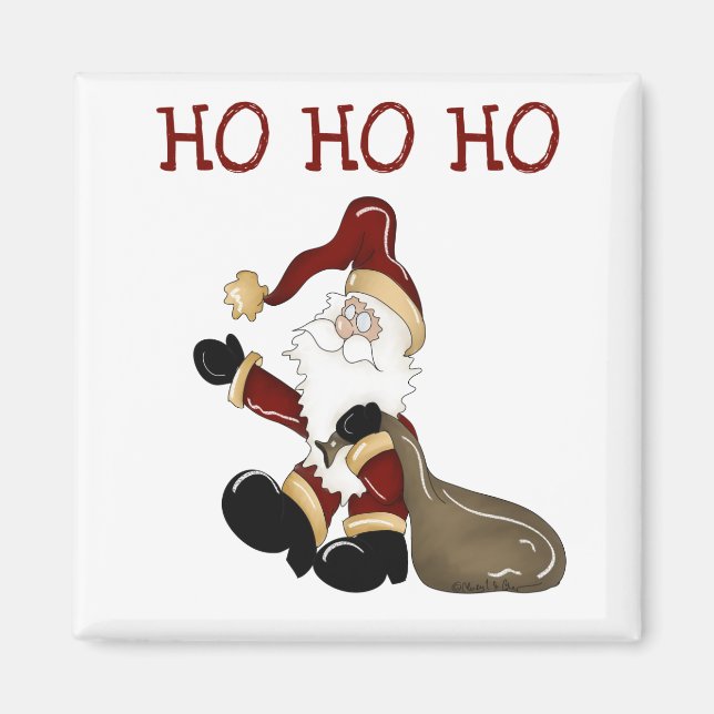 Aimant Père Noël HO HO HO HO Tshirts et cadeaux (Devant)