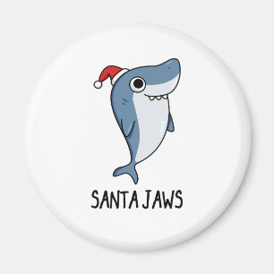 Aimant Père Noël Jaws Funny Shark Christmas Pun