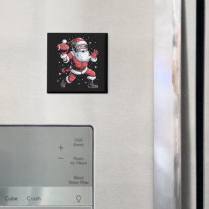Aimant Père Noël Jouant au football américain Noël