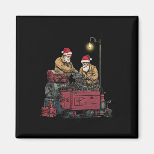 Aimant Père Noël Mécanique Noël Funny Atelier Moteur Rep