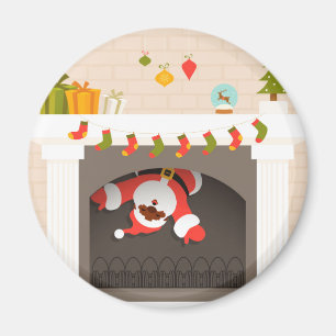 Aimant père Noël noire coincée dans une cheminée