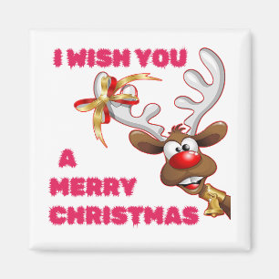 AIMANT PÈRE NOËL REINDEER VOUS SOUHAITE UNE JOLIE NOËL
