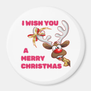 AIMANT PÈRE NOËL REINDEER VOUS SOUHAITE UNE JOLIE NOËL