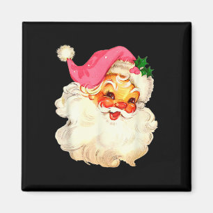 Aimant Père Noël rose Visage Vieux Noël Vintage P