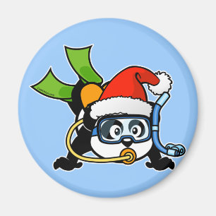 Aimant Père Noël Scuba Panda