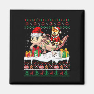Aimant Père Noël Shiba Inu Riding Axolotl Sweater L