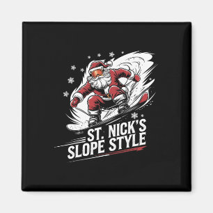 Aimant Père Noël Snowboardeur Noël Snowboard St. Nick'