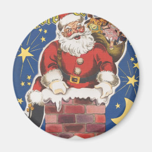 Aimant Père Noël vintage, Cette Nuit Avant Noël