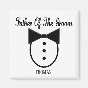 Aimant Père personnalisé de la cravate Groom Tux et Bow