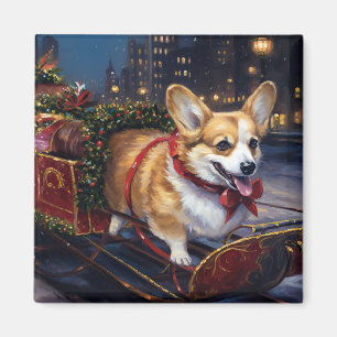 Aimant Période festive de Noël Corgi