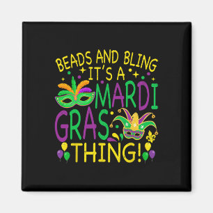 Aimant Perles Bling Mardi Gras Thé Fête du Carnaval Homme