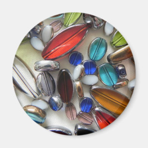 Aimant perles en cristal colorées multi