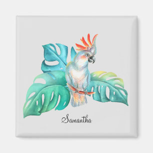 Aimant Perroquet de Cockatoo tropical personnalisé