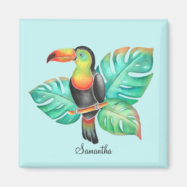 Aimant Perroquet tropical Toucan Personnalisé (Devant)